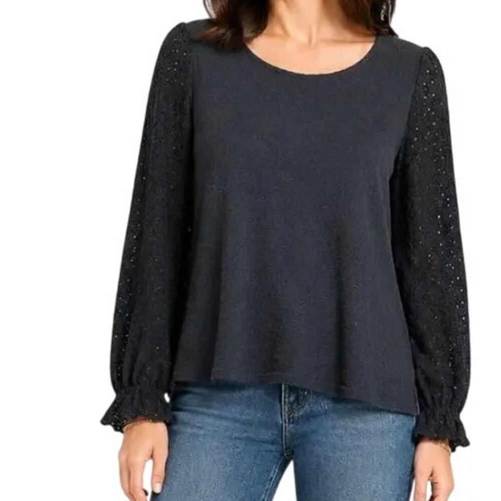 MADEWELL Black Top Lace Balloon Sleeve #AD111 2024242-ID04 FALL 2020 - XXL